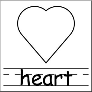 Clip Art Shapes Heart B W Labeled Abcteach