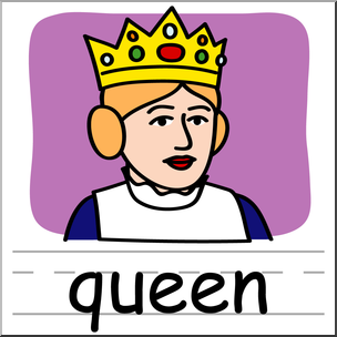 Clip Art Basic Words Queen Color Labeled Abcteach