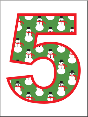 Clip Art Number Set 7 Snowmen 05 Color Abcteach