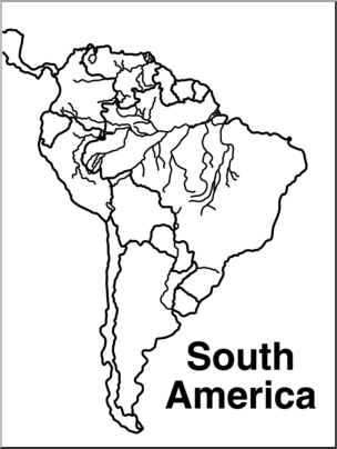 Clip Art South America Map B W Blank Abcteach