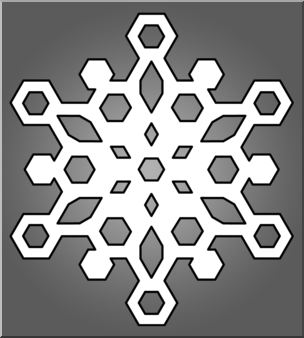 Clip Art: Snowflake 1 Grayscale