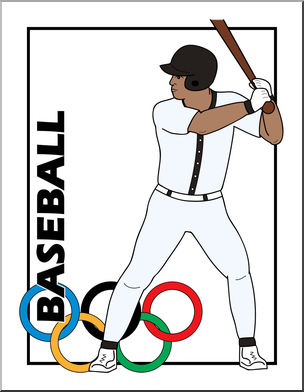 Clip Art: Summer Olympics Event Illustrations: Baseball Color