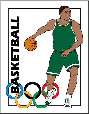 Clip Art: Summer Olympics Event Illustrations: Basketball Color