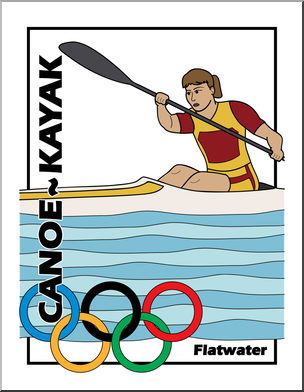 Clip Art: Summer Olympics Event Illustrations: Canoe Flatwater Color