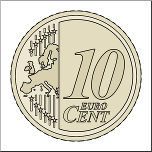 Clip Art: Euro 10 Cent Color – Abcteach