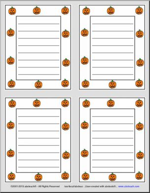 Note Pad: Halloween Theme with Stationary Lines