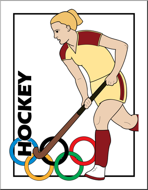 Clip Art: Summer Olympics Event Illustrations: Hockey Color