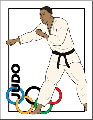 Clip Art: Summer Olympics Event Illustrations: Judo Color