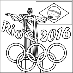 Clip Art: 2016 Summer Olympics 1 B&W