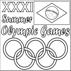 Clip Art: 2016 Summer Olympics 3 B&W
