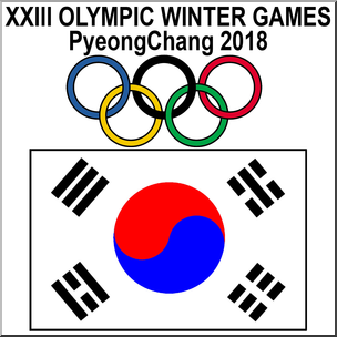 PyeongChang Winter Olympics Icon 2 Color ClipArt