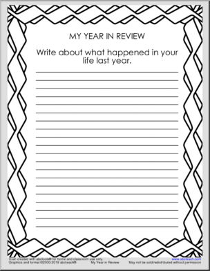 My Year in Review writing prompt