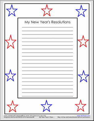 My New Year’s Resolutions writing prompt