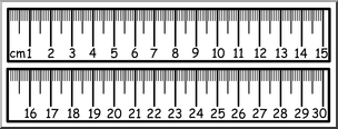 Clip Art: Ruler: 30 Centimeter B&W