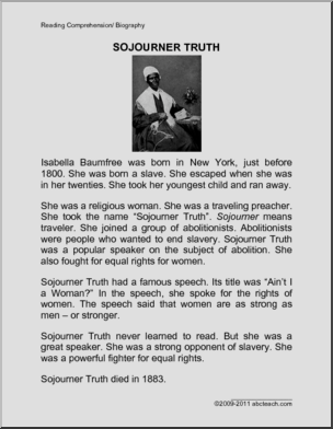 Biography: Sojourner Truth (primary/elem)
