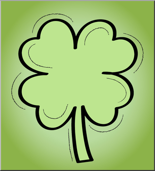 Clip Art: Four Leaf Clover Color 1