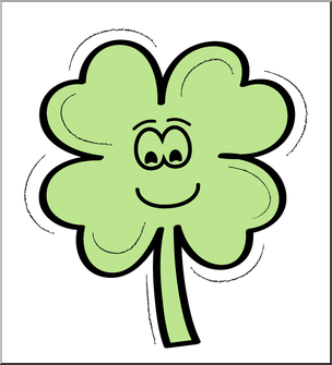 Clip Art: Four Leaf Clover Smiley Color 2 – Abcteach