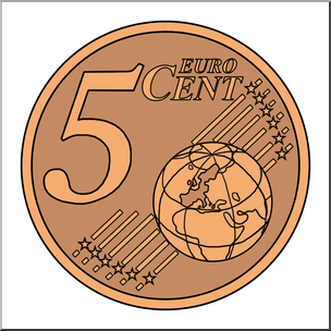 Clip Art: Euro 5 Cent Color