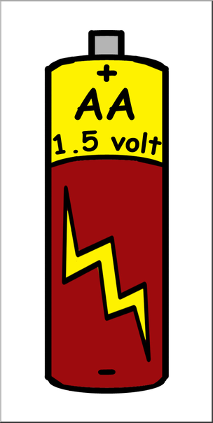 Clip Art: Electricity: AA Battery Color