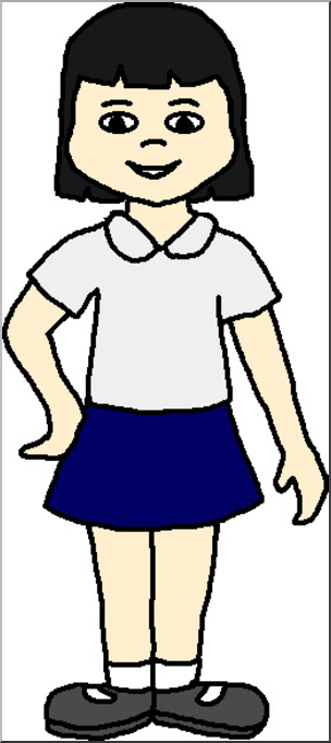 Clip Art: Kids: Girl 3 Color – Abcteach
