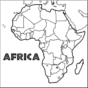 Clip Art: Africa Map B&W Blank – Abcteach