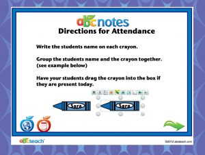 Interactive: Flipchart: Attendance Template: Crayons