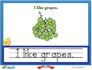 Interactive: Flipchart: Early Reader Comprehension (with audio): I like Fruits