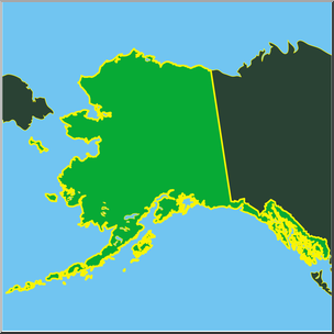 Clip Art: US State Maps: Alaska Color – Abcteach