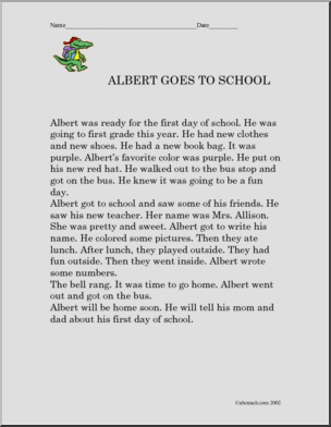 Fiction: Albert Goes To School