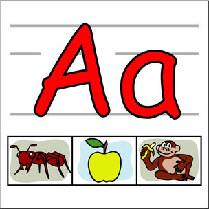 Clip Art: Alphabet Set 01: A Color