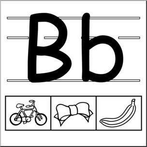 Clip Art: Alphabet Set 01: B B&W – Abcteach