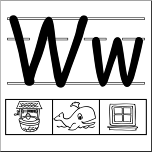 Clip Art: Alphabet Set 01: W B&W