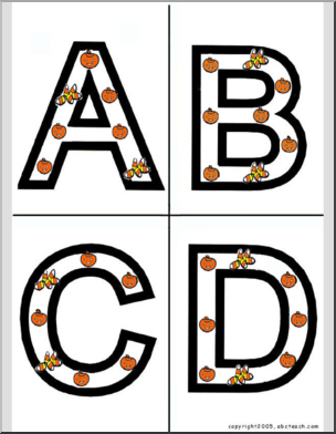 Alphabet Letter Patterns: Halloween (A-L) (color)