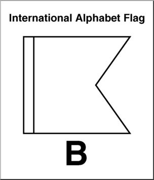 Clip Art: Flags: Alphabet Flag B B&W – Abcteach