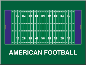 Clip Art: Playing Fields: American Football Color