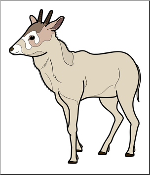 Clip Art: Baby Animals: Antelope Calf Color 1