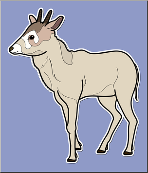 Clip Art: Baby Animals: Antelope Calf Color 2 – Abcteach