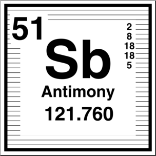 Clip Art: Elements: Antimony B&W