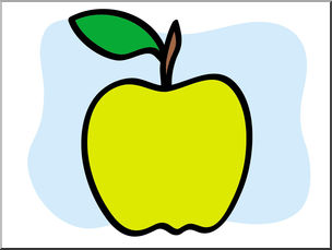Clip Art: Basic Words: Apple 2 Color Unlabeled