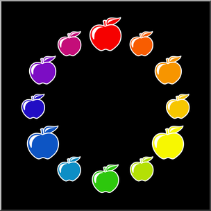 Clip Art: Apples: Color Wheel Inverted Color
