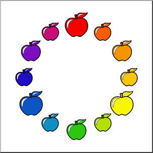 Clip Art: Apples: Color Wheel Color