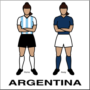 Clip Art: Women’s Uniforms: Argentina Color