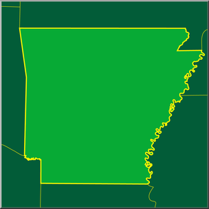 Clip Art: US State Maps: Arkansas Color