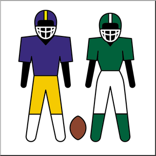 Clip Art: Athletes: Football Color