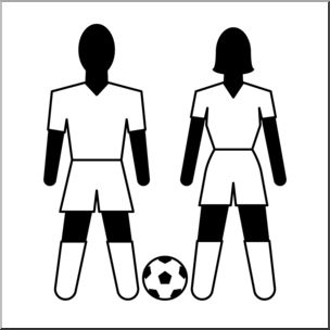 Clip Art: Athletes: Soccer B&W