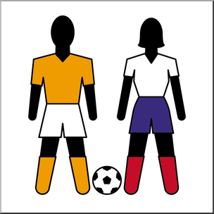 Clip Art: Athletes: Soccer Color