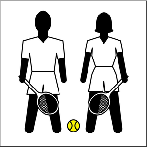 Clip Art: Athletes: Tennis Color