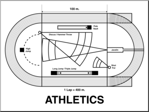 Clip Art: Playing Fields: Athletics B&W – Abcteach