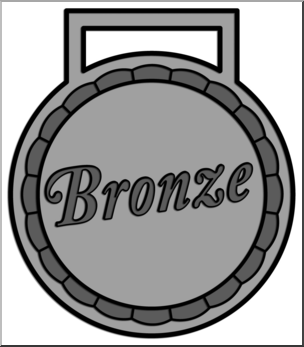 Clip Art: Award Bronze Grayscale