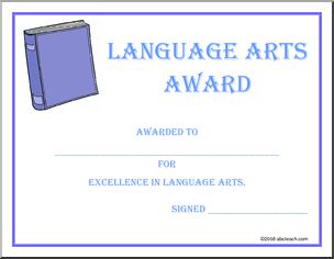 Certificate: Language Arts Award